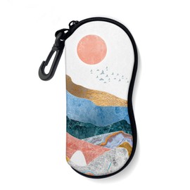 ZAXMEY Sunglasses Soft Case with Carabiner Ultra Light Neoprene Zipper Eyeglass, Sun