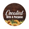 Created with A Purpose Round Label Sticker 3in Positive Lettering