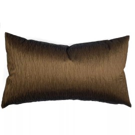 BHP-09-026A Metallic Forest Green Pleated Silk Lumbar Pillow Cover 15x26