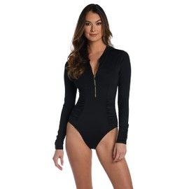 La Blanca Women's Long Sleeve Paddlesuit, Black, 2X