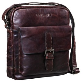 STILORD 'Luan' Small Shoulder Bag Leather Vintage for Women and Men Messenger Bag with Tablet Compartment 10.1 Inches Cross Body Bag in Genuine Leather, Colour:Espresso Brown