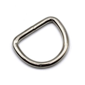 HEAVYTOOL D-Rings 30 mm x 3.8 mm Welded Nickel-Plated Steel (Pack of 20) D Rings Half Ring D Ring Half Rings