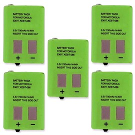 Synergy Digital 2-Way Radio Batteries, Works with Motorola T107 2-Way Radio, (Ni-MH, 3.6V, 700 mAh) Ultra Hi-Capacity, Combo-Pack Includes: 5 x EM-FRS-010-NH Batteries
