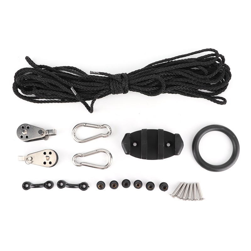 Anchor Trolley Kit with Rope Pulley Pad Eyes for Kayak