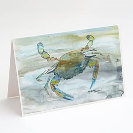 Caroline's Treasures SC2004GCA7P Blue Crab #2 Watercolor Greeting Cards and Envelopes Pack of 8 Blank Cards with Envelopes Whimsical A7 Size 5x7 Blank Note Cards