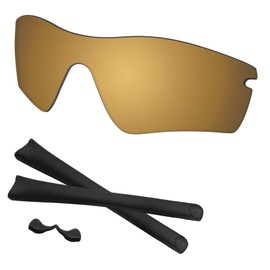 Predrox Metallic Bronze Mirror Radar Path Lenses & Rubber Kits Replacement for Oakley Sunglass Polarized