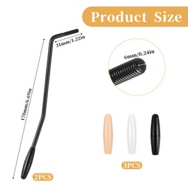 2Pcs Whammy Bar, 6mm Thread Tremolo Arm, Black and Silver Whammy Bar for Electric Guitar, Electric Guitar Whammy Bar with 3 Pcs Tip Metal Single Tremolo Arm