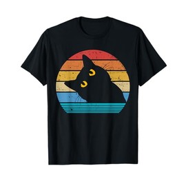 Retro Black Cat Lover Vintage Style Cats Cute Kitty Gift Men Women Girls Kids T-Shirt