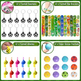 TAIXING 84Pcs Football Party Bags Fillers, Football Party Bag Fillers for Kids with Football Gift Bag Football Keychains Football Stickers Football Whistles, for Boys Girls Birthday Party Gift