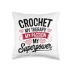 Crochet Crocheting Throw Pillow
