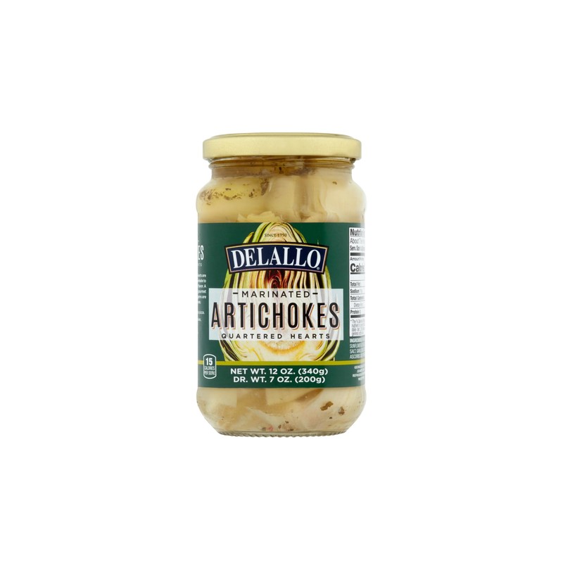 DeLallo Marinated Quartered Artichokes, 12 Ounce Jar, 3 Pack, All
