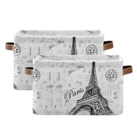 WELLDAY 1 cesta de almacenamiento de la Torre Eiffel de París grande, plegable, organizador plegable