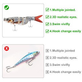 Multi Jointed Fishing Lures Swimbaits Slow Sinking Bionic Swimming Lures and Pre-Assembled Jig Head Premium Shrimp Lures for Freshwater Saltwater Fishing Lures Kit by DVNN