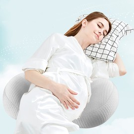 Pregnancy Pillow For Side Sleeping Adjustable Maternity Bump Pillow Cozy Pregnant Women Nursing Pillow 30° Support Cushion For Belly Back Waist Legs-Washable Cotton Cover-Perfect Pregnant Mom Gift