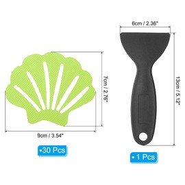 PATIKIL 30 Pcs Non Slip Bathtub Stickers, Anti Slip Shower Stickers with Scraper Bathroom Shower Floor Decals Sea Shell Shape Cute Treads Tubs, Green