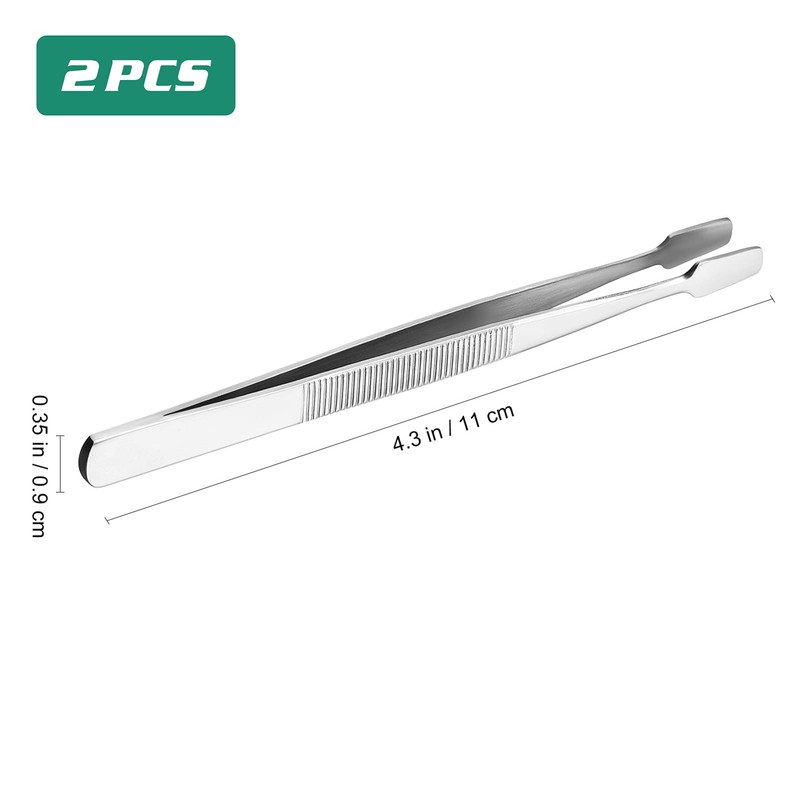 FOMIYES 2Pcs Stamp Tweezers Flat Paddle End Style Stamp Tongs