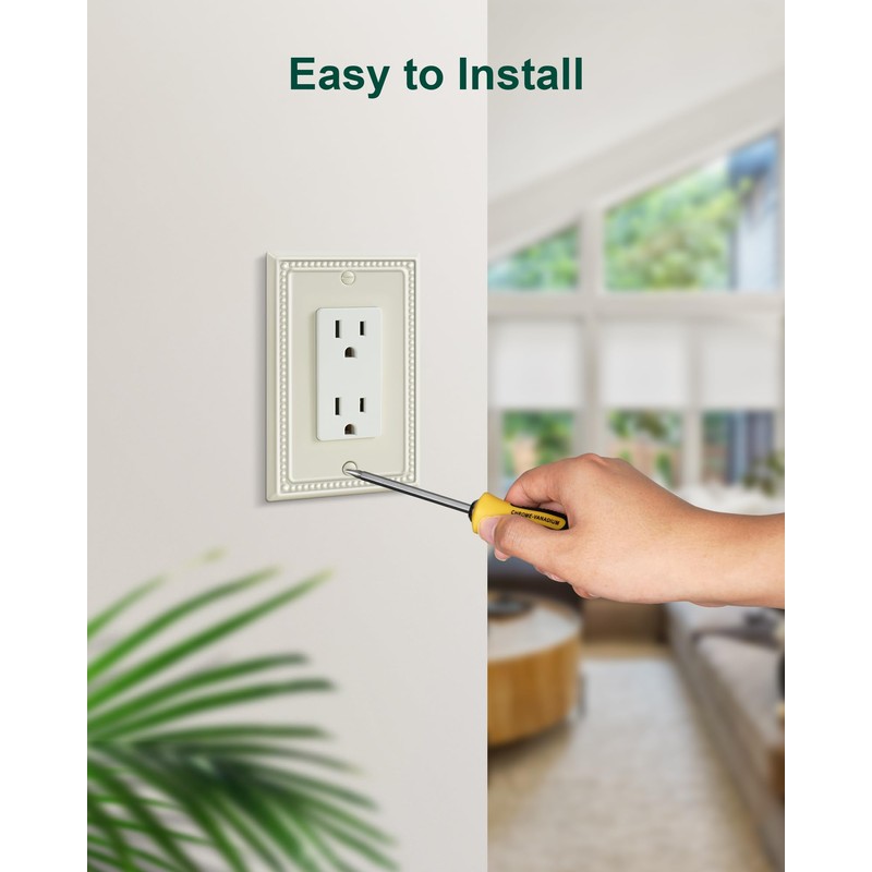 TREEWELL 6-Pack Decorator Outlet Cover Plate, Decorative Switch Plates and