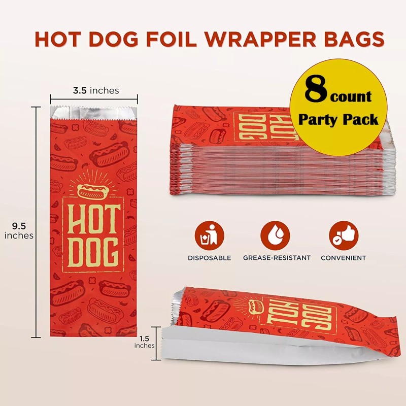 Outside the Box Papers Foil Printed Hot Dog Bags -