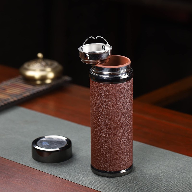 SILINE Fine Zisha Tea Cup 11.8 Oz,Yixing Purple Clay Liner