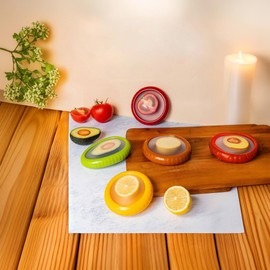 Silicone Fruit and Vegetable Anti-Oxidation Storage Box | Onion Storage | Avocado Saver | Set of 4 Reusable Storage Containers for Fridge(Pattern Item)