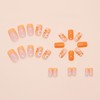 MISUD Press on Nails Short Square Fake Nails Glossy Glue