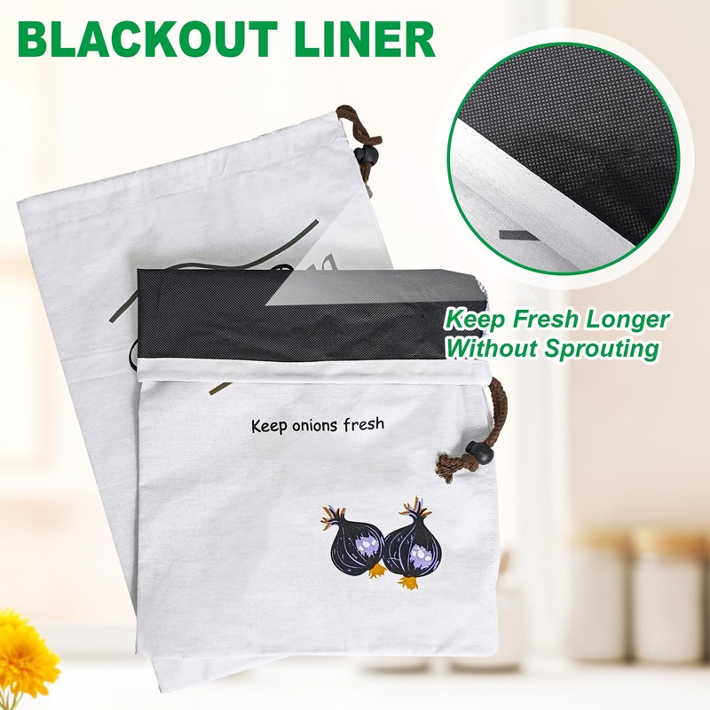 Potato & Onion Sprout-Free Vegetable Storage Bags - White