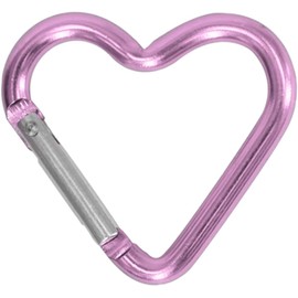 Heart Shaped Carabiner Clip Aluminum Alloy Keychain Clip Spring Hook Camping Backpack Clips Heavy Duty Carabiner Wristlet Keychain Keychain Clip,Accessory and Keychain Carabiners (Pink)