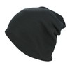 Alkato Unisex Beanie Hat and Scarf Set Plain, Black ribbed