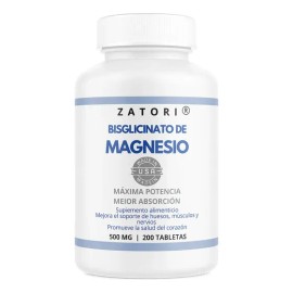 Bisglicinato De Magnesio 500 Mg 200 Días De Suministro
