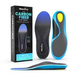 Hike Support Insoles - Welnove Carbon Fiber Insoles -Shoe Insert for Hiking Ourdoor Sport - Rigid Support for Turf Toe,Foot Fractures,Hallux Rigidus,Hiking Boots Inserts for Men Women(Blue,3XL)
