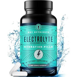Key Nutrients - Electrolyte Salt Tablets - Keto Electrolytes Replacement Pills - 200 Capsules for Rehydration, Exercise, Hiking Essentials, Sports Recovery - Gluten-Free Sodium, Potassium, Magnesium Supplement