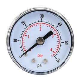 Water Pressure Gauge Air Pressure Gauge 10 Bar Pressure Gauge 1/8 Inch BSPT Thread for Water for Air for Oil (0-60 psi, 0-4bar)