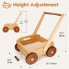 Woodtoe Wooden Baby Walker, Adjustable Speed Baby Push Walker, Montessori