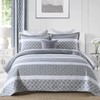 Finlonte King Quilt Set Striped Quilt, 100% Cotton King Size