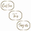 Tea, Coffee, Sugar Kitchen Jar Canister Labels Vinyl Decal Stickers