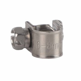 Pack of 10 Stainless Steel Hose Clamps for Fuel Lines, Adjustable Pipe Clamps 6-20 mm, Universal Hose Clamps for Car Engine (Silver)