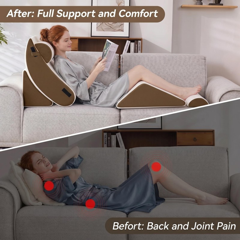 5PCS Wedge Pillow Set for After Surgery,Bed Pillow for Sleeping