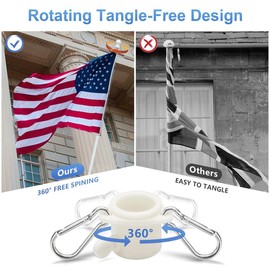 Barcetine Flag Poles for Decoration Outside House-Tangle Free,Heavy Duty Metal Flagpole for 3x5 US Banners,Outdoor Flagpoles for Porch,Car(Only Pole) - size: 5ft