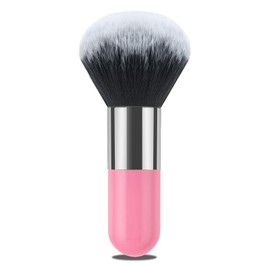 Large Power Makeup Brush, Flat Kabuki Make Up Brush for Face Foundation, Blusher, Facial Tanning, Setting Powder, Bronzer, Ultra-soft & Dense, Travel Makeup Tools, Pink Sliver