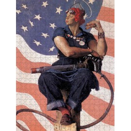 Pomegranate 500-Piece Jigsaw Puzzle for Adults, Norman Rockwell's Rosie The Riveter, Matte Finish, Snug Fit