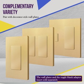 ENERLITES Blank Adapter Insert for Decorator Wall Plates, Unbreakable Polycarbonate Thermoplastic, ETL Listed, 6001-GD-5PCS, Gold, 5 Piece