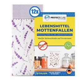 Protecticure High-quality food moth traps - 12 food moth traps with pheromes - non-toxic and odourless for all food moth types for infestation determination