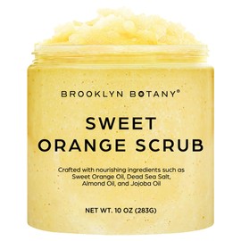 Brooklyn Botany Sweet Orange - Exfoliante corporal hidratante y exfoliante para el cuerpo, cara, manos, pies, combate las estrías, líneas finas,...   