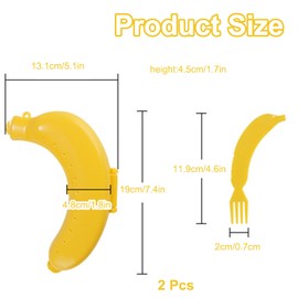 2pcs Banana Case Banana Protector Banana Holder Case Banana Holder Banana Guard Long Lasting Freshness Suitable For School Lunch Travel And Work Lunch Even Including Two Small Forks For Easy Use