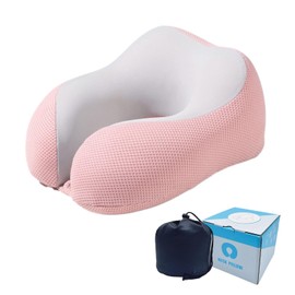 pourprefeu Travel Neck Pillow，2024 New Memory Foam Neck Pillow Travel，Travel Pillows for Airplane/Car/Office，Soft Travel Pillow (Pink)