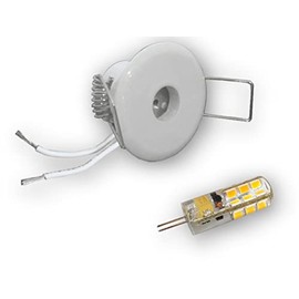 LICHT DISCOUNT LED Star Canopy Set of 10 White 40 mm Mini Recessed Spotlights 12 V 2W-140LM G4 LED Star Spotlights Warm White with SCH-30W Transformer