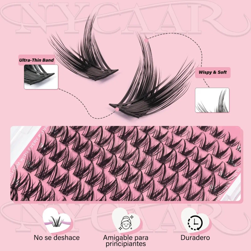 Kit Pestañas Naturales Wispy Nycaar Con Pegamento Diy