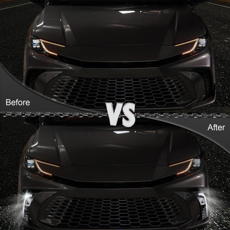 BINQIGOO LED Daytime Running Light Front Bumper Fog Light, Switchback