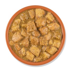 Isadora Fully Cooked Pork Chile Verde 15 oz, Ready-to-eat, no refrigeration needed.