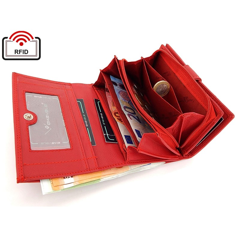 ekavale Women's Leather Wallet with RFID Protection 25 Compartments Women's
